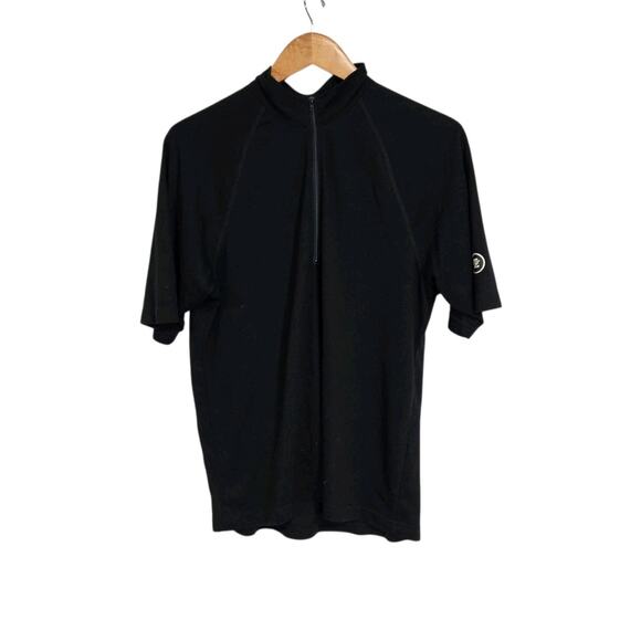Sierra Designs SD Z Black Short Sleeve 1/4 Zip Pullover Top Men's Size Medium - Picture 1 of 6